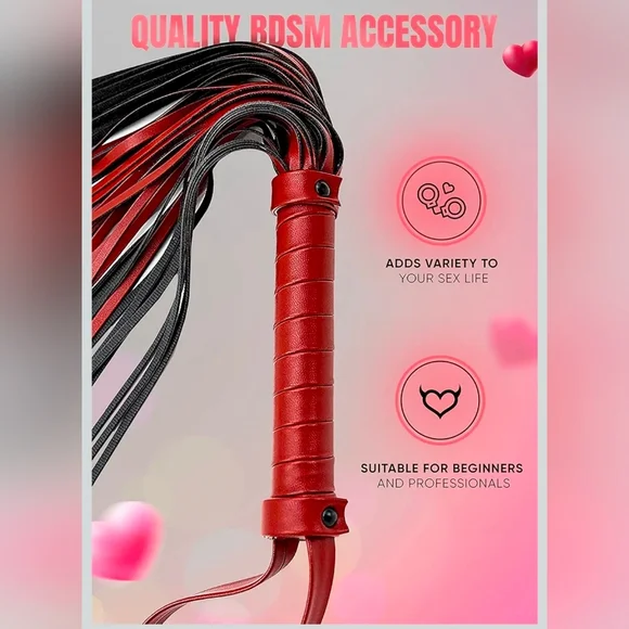 Red & Black Faux Leather “After Dark” Tassel Tease | 20” | New in Package - Picture 5 of 6